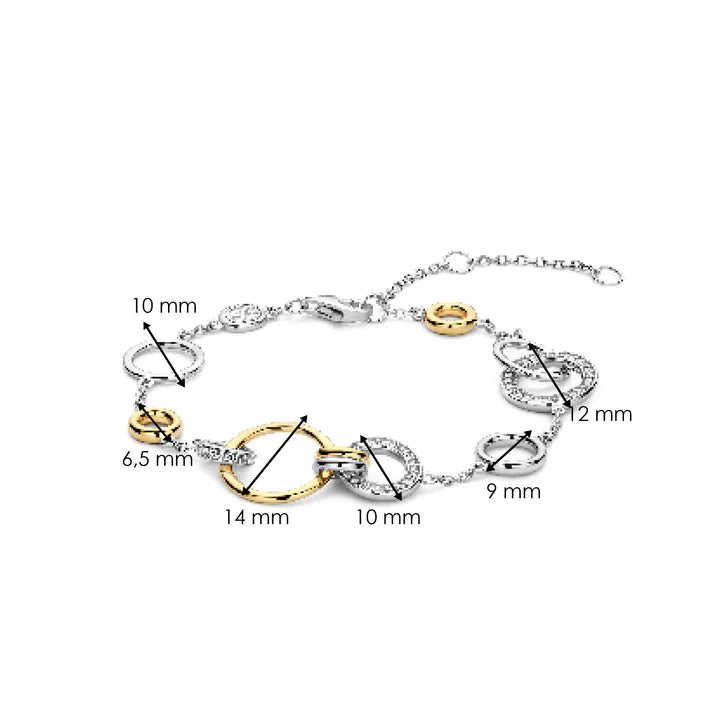 Bracelet TI SENTO Argent Plaqué Platine & Or Jaune – Symbole Infini