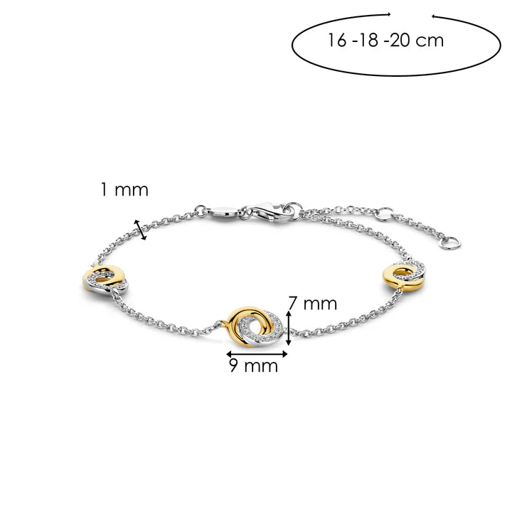 Bracelet TI SENTO Infini Plaqué Or Jaune & Oxyde de Zirconium 2925ZY