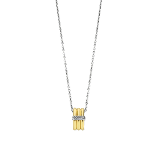 Collier TI SENTO Argent 925 Doré  avec Trio de Cercles et Oxyde de Zirconium