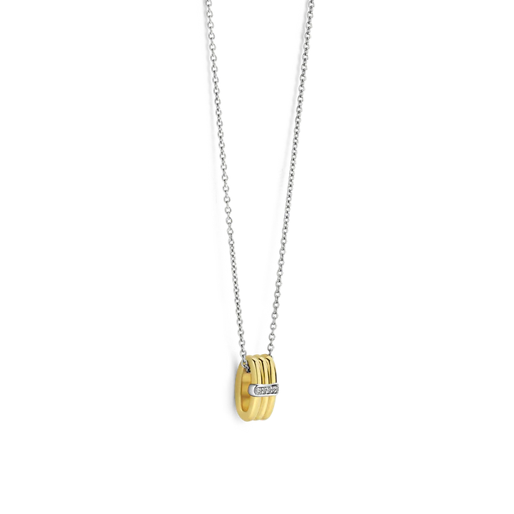 Collier TI SENTO Argent 925 Doré  avec Trio de Cercles et Oxyde de Zirconium