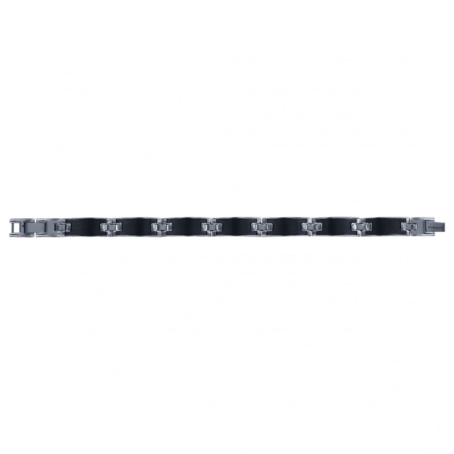 =35/0677 N BRACELET ACIER ET CERAMIQUE NOIRE MAT 21+1CM