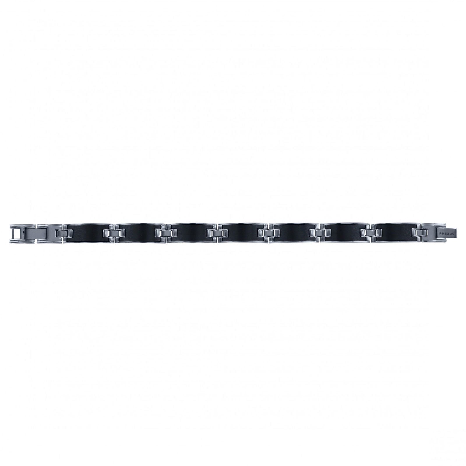 =35/0677 N BRACELET ACIER ET CERAMIQUE NOIRE MAT 21+1CM