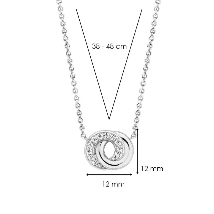 Collier TI SENTO Argent 925 avec Pavé de Zircon Blanc