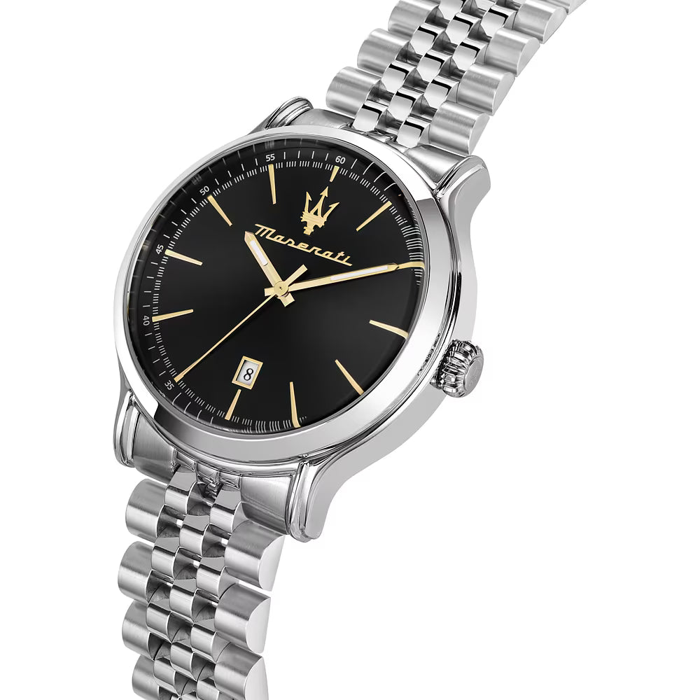 Montre Homme MASERATI EPOCA – Acier Inoxydable, Cadran Noir Sunray