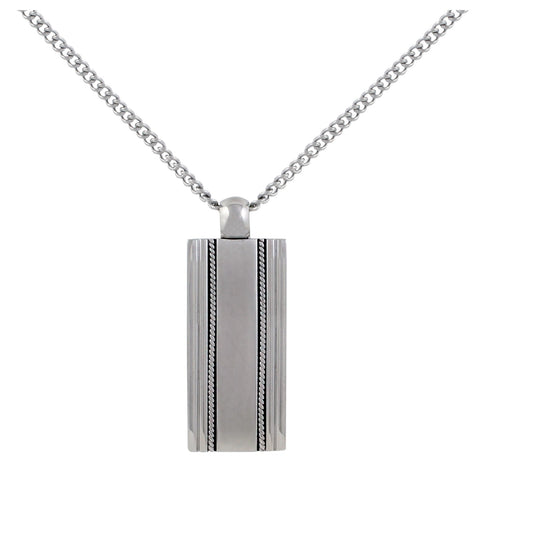 PENDENTIF ACIER + CHAINE ACIER 50+5CM