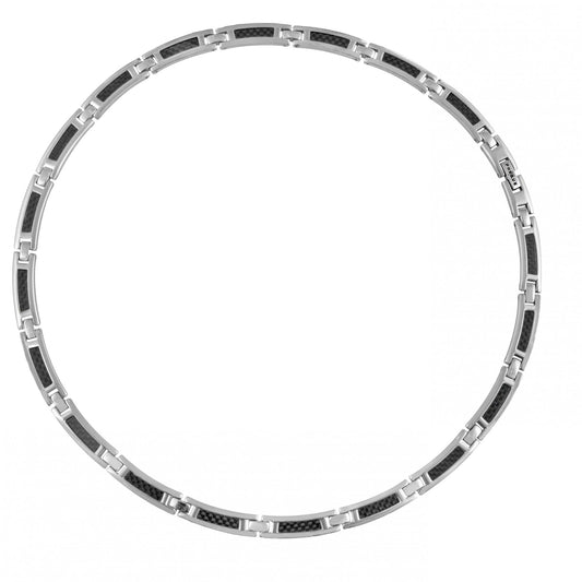 COLLIER ACIER/CARBONE 50+5CM