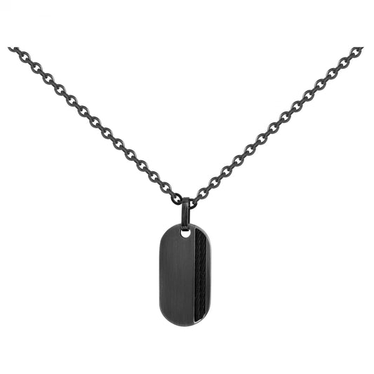 COLL. PVD NOIRE PEND AC ET CABLE N -50+10CM