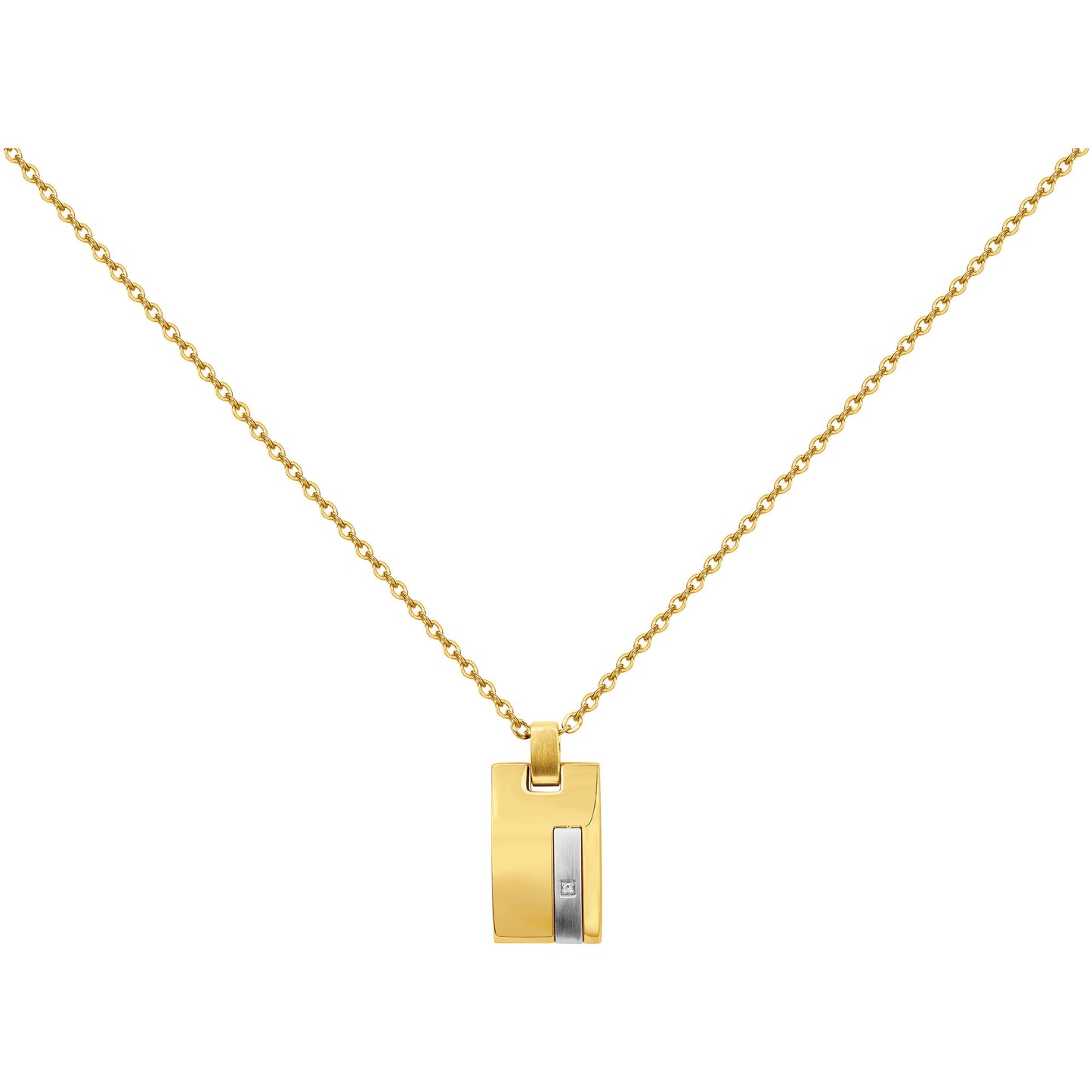 COLL.AC. ET PVD JAUNE AVEC 1 DTS 0.005CTS-50+5CM