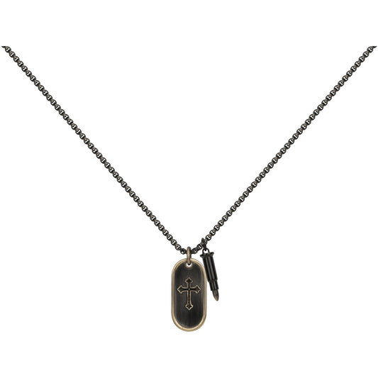 LEGEND COLL. ACIER PVD NOIR ET BRONZE-50+5CM