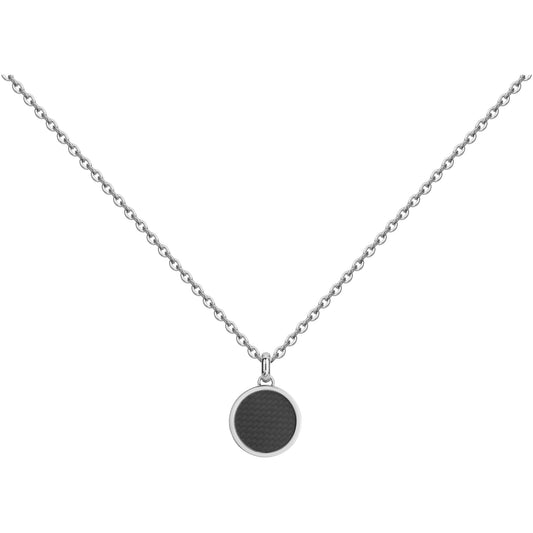 COLLIER ACIER ET CARBONE NOIR -50+5CM