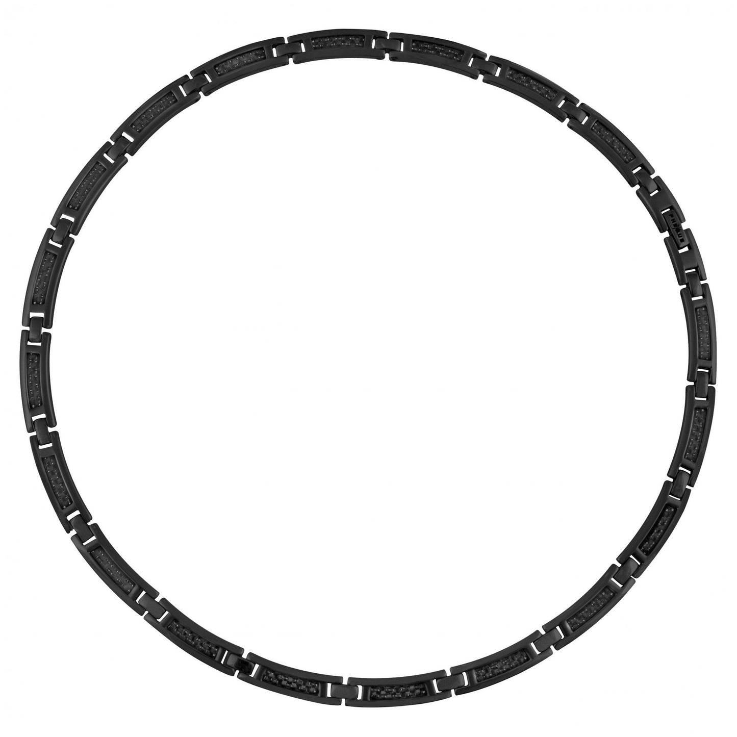 COLLIER ACIER IPN ET CARBONE NOIR-50+1,5CM
