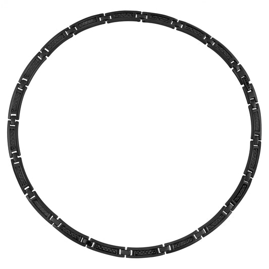 COLLIER ACIER IPN ET CARBONE NOIR-50+1,5CM