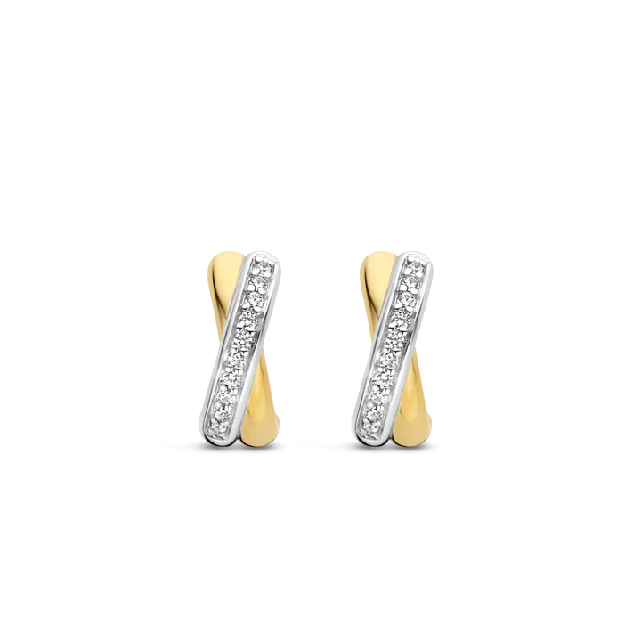 Boucles d'oreilles TI SENTO Huggie Hoops Plaqué Or Jaune 7667ZY