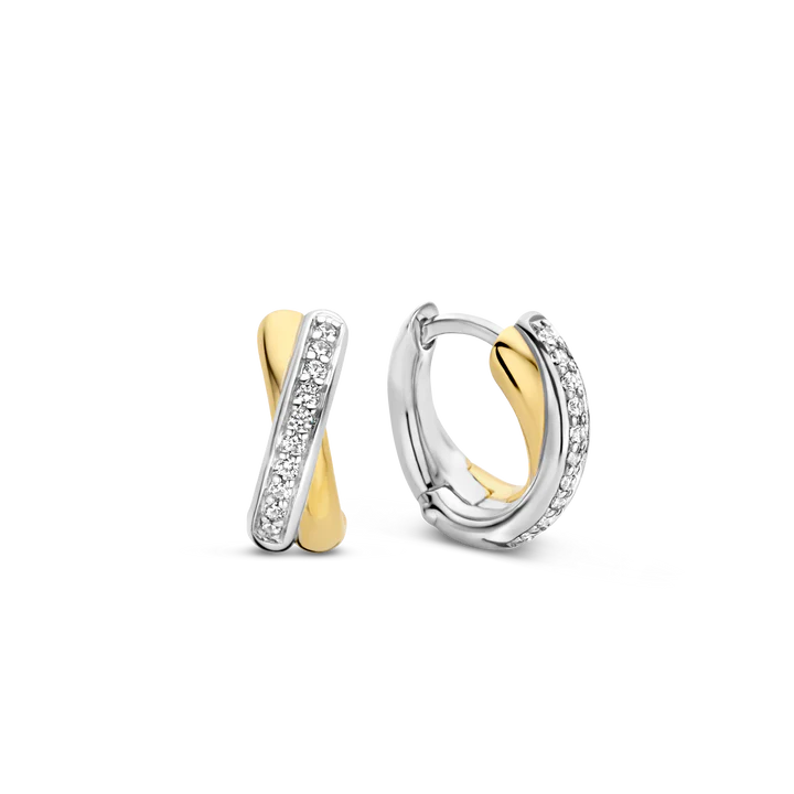 Boucles d'oreilles TI SENTO Huggie Hoops Plaqué Or Jaune 7667ZY