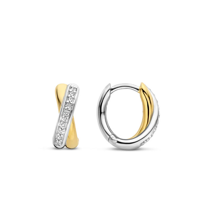 Boucles d'oreilles TI SENTO Huggie Hoops Plaqué Or Jaune 7667ZY