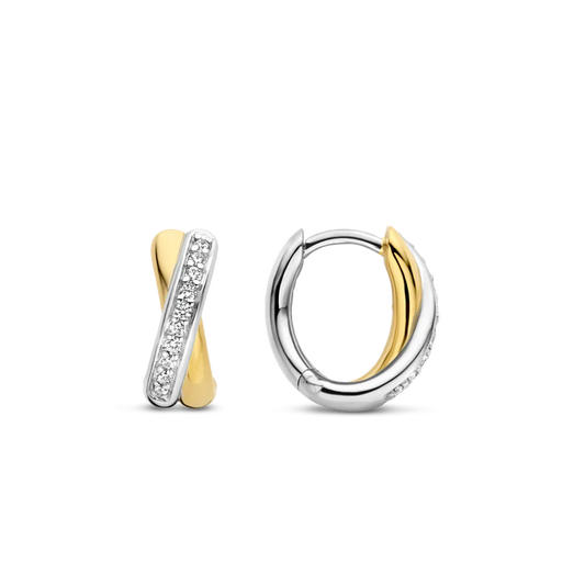 Boucles d'oreilles TI SENTO Huggie Hoops Plaqué Or Jaune 7667ZY