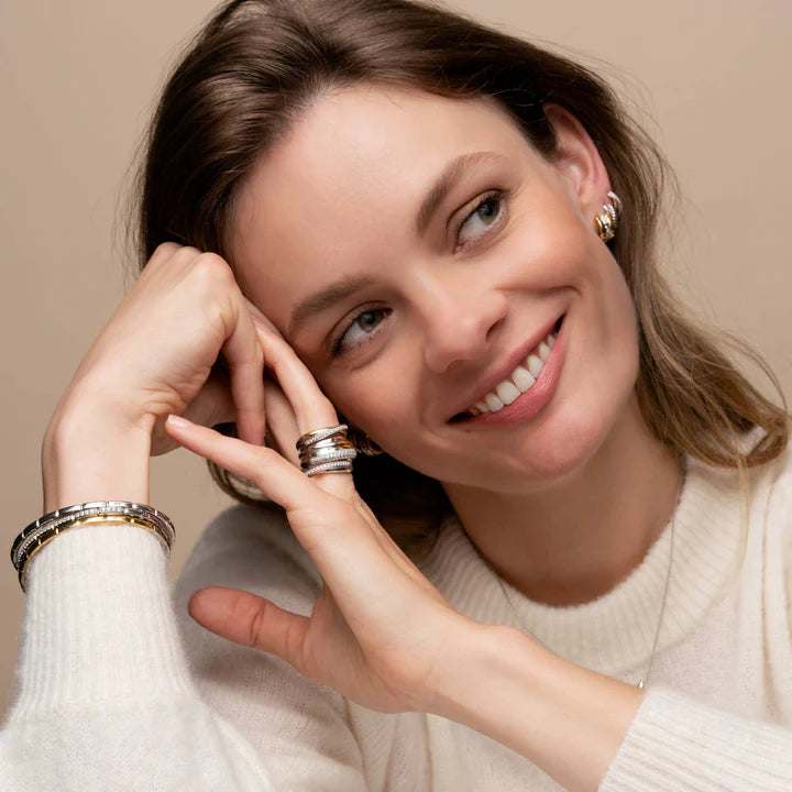 Boucles d'oreilles TI SENTO Huggie Hoops Plaqué Or Jaune 7667ZY