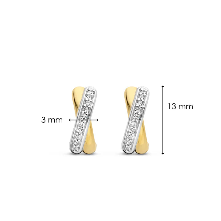Boucles d'oreilles TI SENTO Huggie Hoops Plaqué Or Jaune 7667ZY