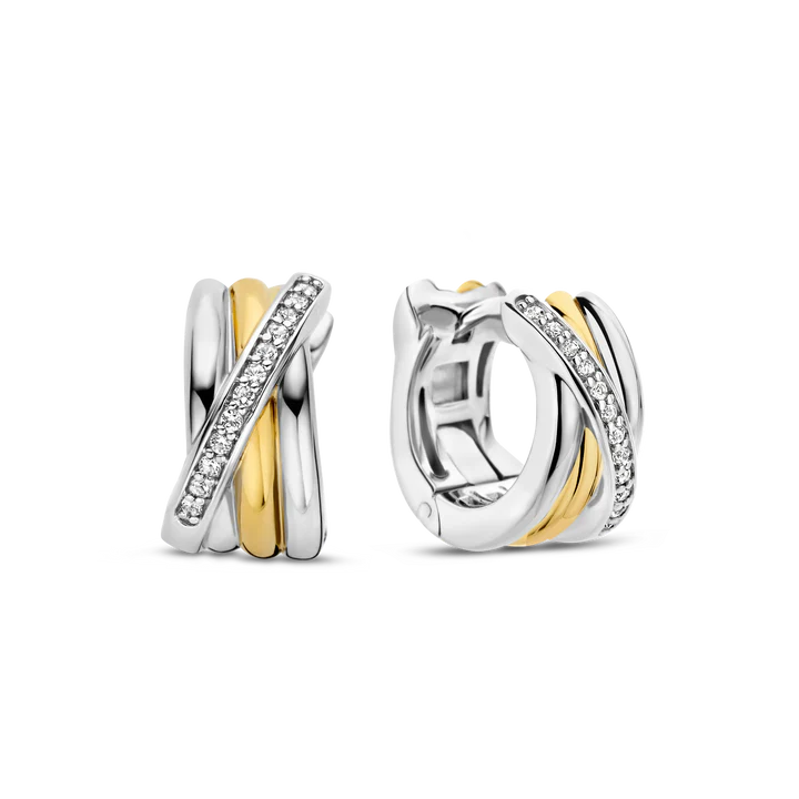 Boucles d'Oreilles TI SENTO Huggie Hoops Plaqué Or Jaune 7960ZY