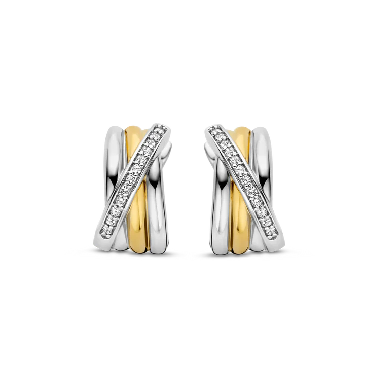 Boucles d'Oreilles TI SENTO Huggie Hoops Plaqué Or Jaune 7960ZY