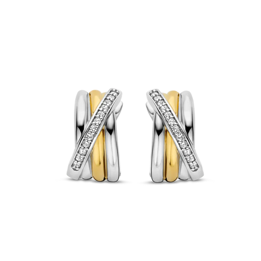 Boucles d'Oreilles TI SENTO Huggie Hoops Plaqué Or Jaune 7960ZY