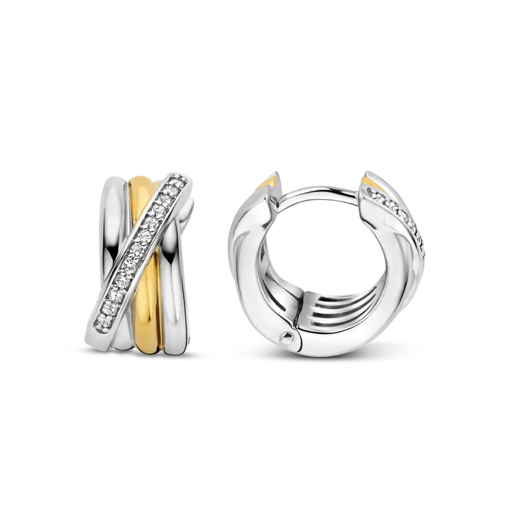 Boucles d'Oreilles TI SENTO Huggie Hoops Plaqué Or Jaune 7960ZY