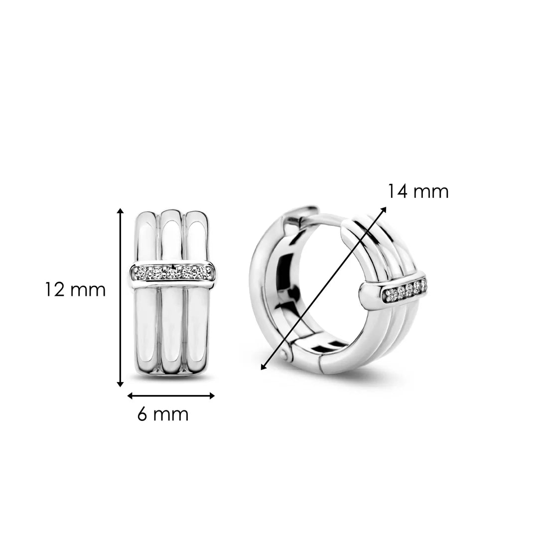 TI SENTO Earrings 7979ZI | Argent & Zirconium | Élégance Art Déco