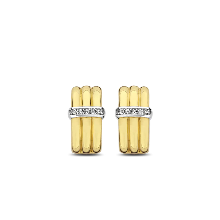 Boucles d'oreilles TI SENTO Argent 925 Doré avec Trio de Cercles et Oxyde de Zirconium