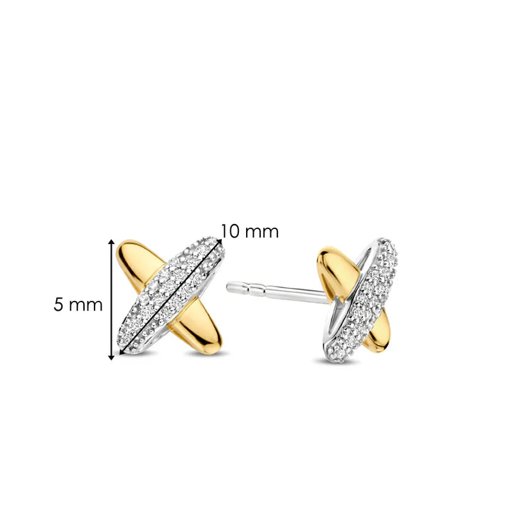 Boucles d'Oreilles TI SENTO Argent 925 Plaquées Or Jaune 7982ZY