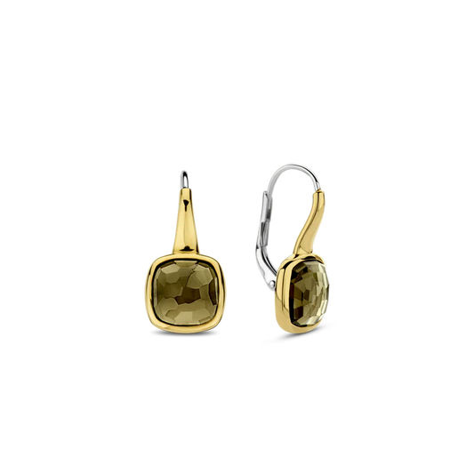 Boucles d'Oreilles TI SENTO argent 925 Plaquées Or Khaki