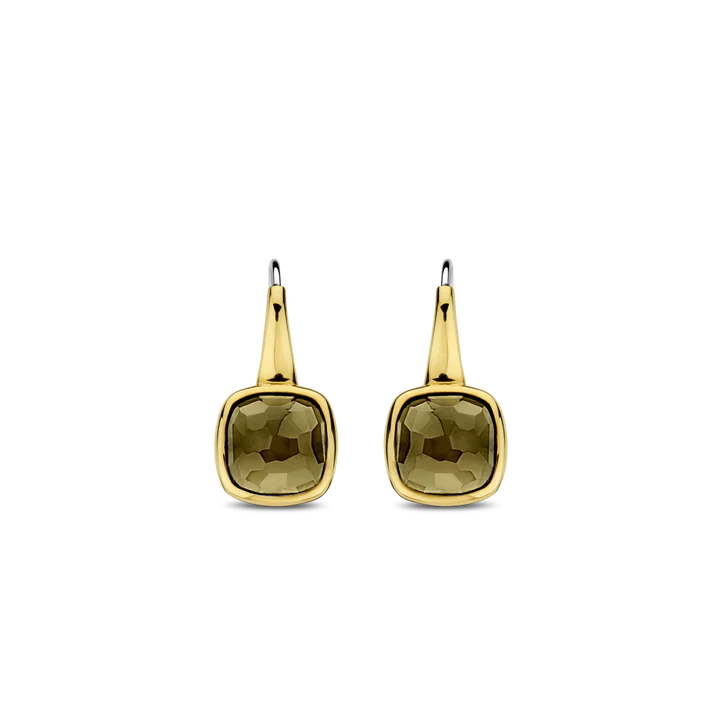 Boucles d'Oreilles TI SENTO argent 925 Plaquées Or Khaki