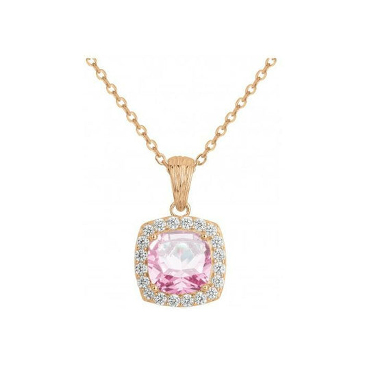 Collier Femme Griffe Rouge Margaret Plaqué Or et Oxyde Rose
