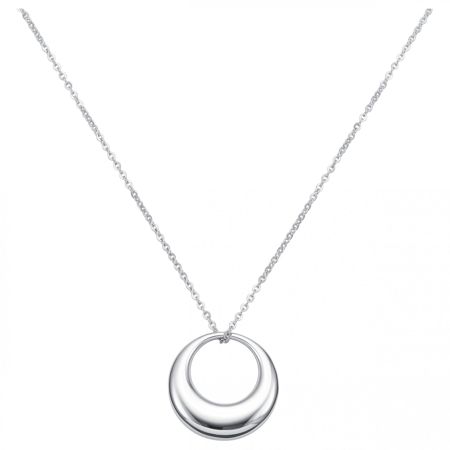 COLLIER/PENDENTIF CERCLE BOMBE ACIER 45+5CM
