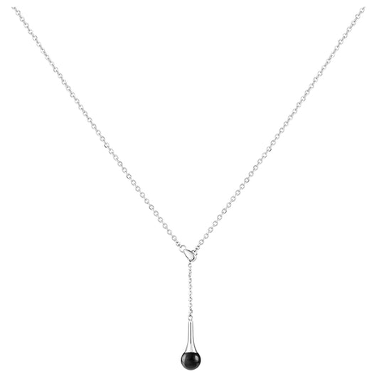 COLL.Y ACIER/BOULE CERAMIQUE NOIRE 40+5CM