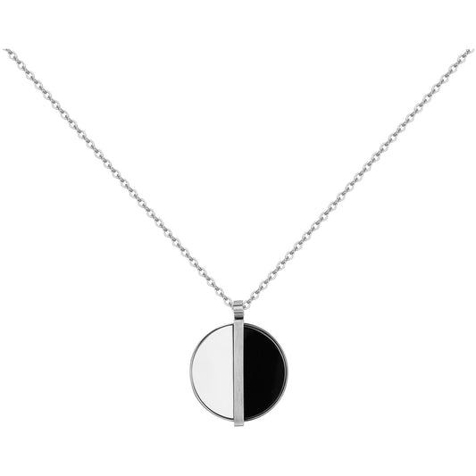 COLLIER ACIER CERAMIQUE NOIR-42+3CM