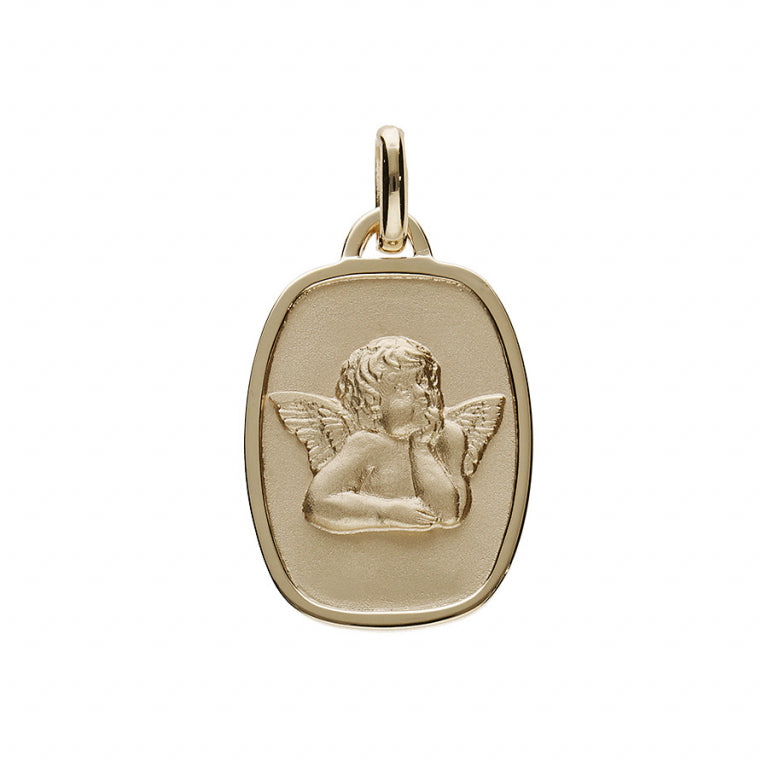 Médaille Ange Rectangle Plaqué Or