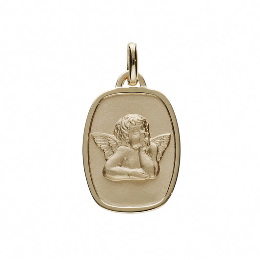 Médaille Ange Rectangle Plaqué Or