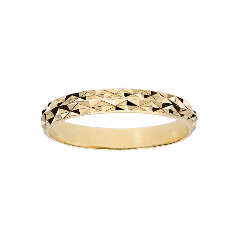 Alliance Plaqué Or diamanté 3mm