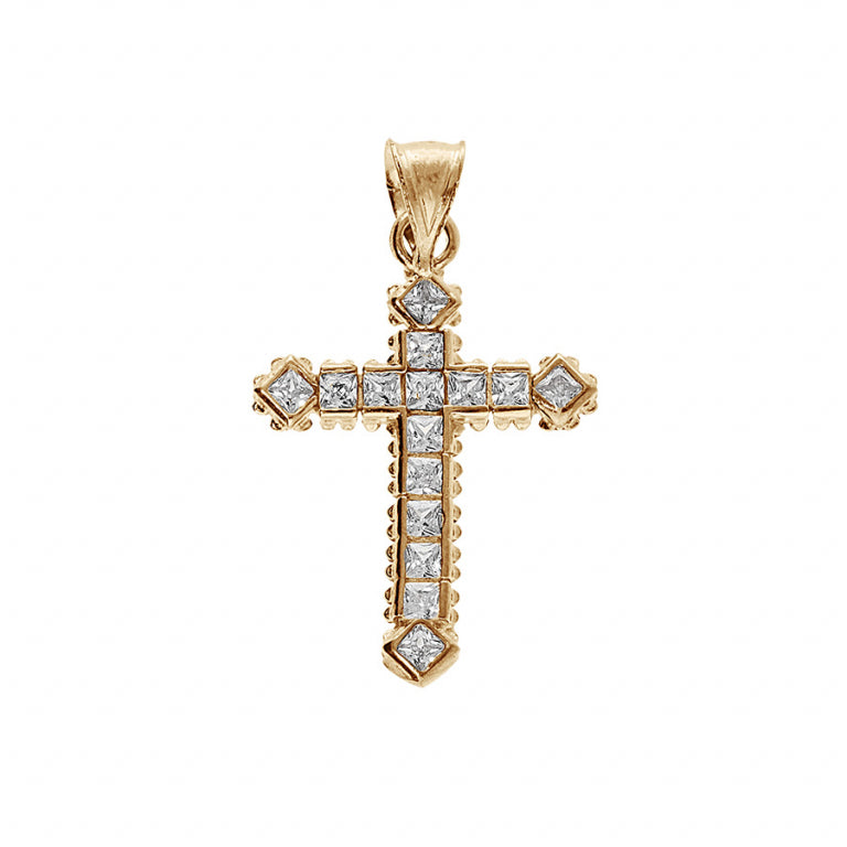 Croix Plaqué Or 17X12mm oxydes