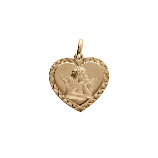 Médaille Ange Coeur Plaqué Or