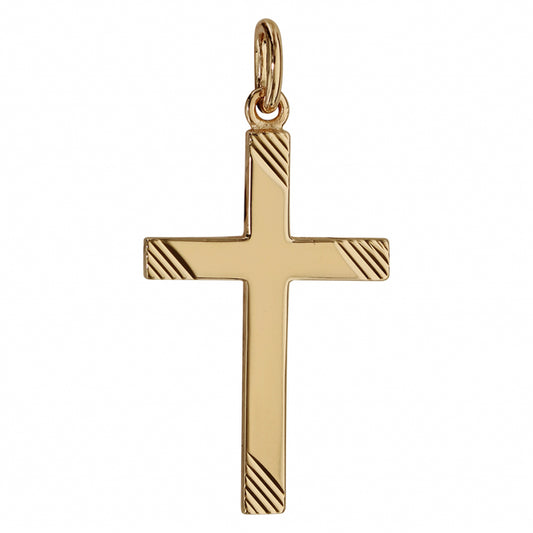 Croix Plaqué Or 25x16mm strié