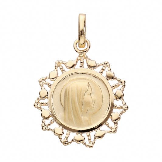 Médaille Vierge ronde Plaqué Or – Élégance et Symbolisme