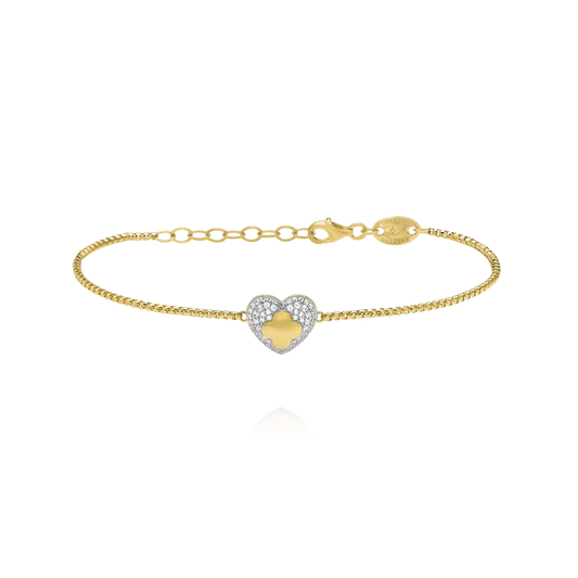 Bracelet Passion Doré Cœur Argent Doré & Oxydes de Zirconium