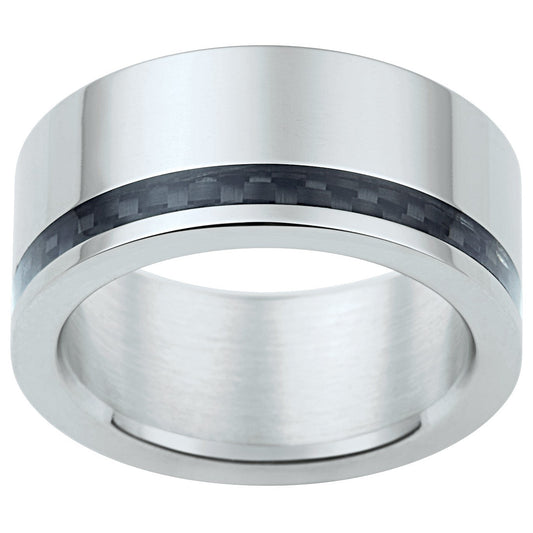BA.ACIER ET RAIL FIN CARBONE NOIR - Bijouterie Cordier