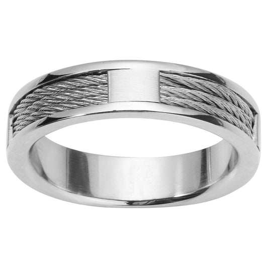 BAGUE AC/CABLES GRIS - Bijouterie Cordier