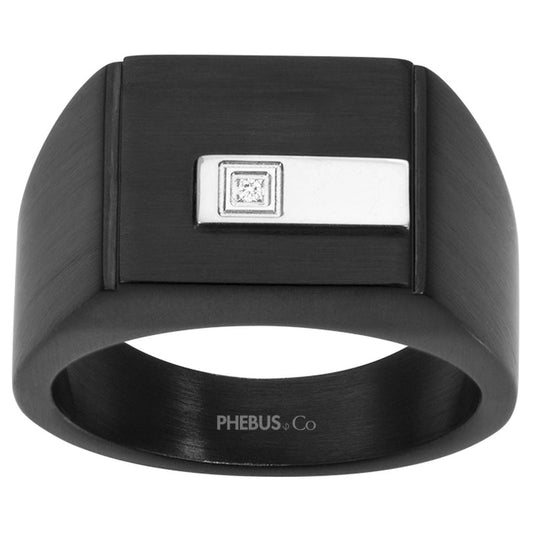 BAGUE ACIER 1 DIAMANT - Bijouterie Cordier