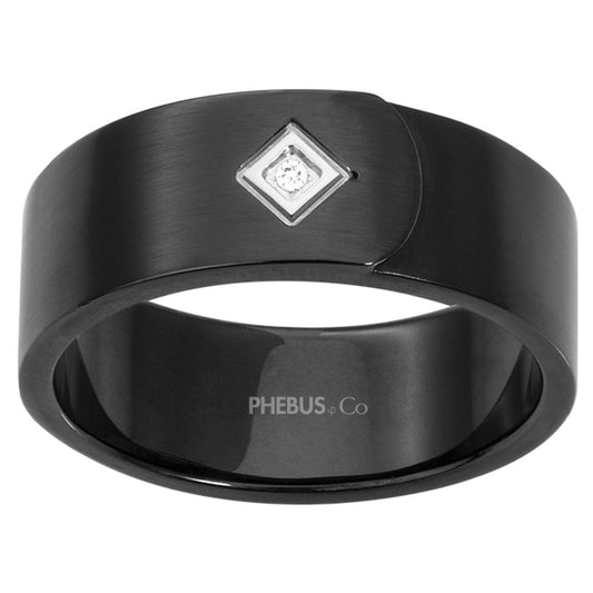 BAGUE ACIER 1 DIAMANT - Bijouterie Cordier
