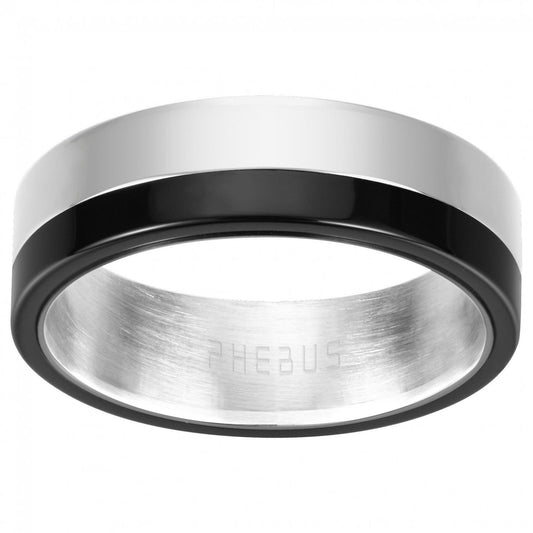 BAGUE ACIER CERAM NOIR - Bijouterie Cordier