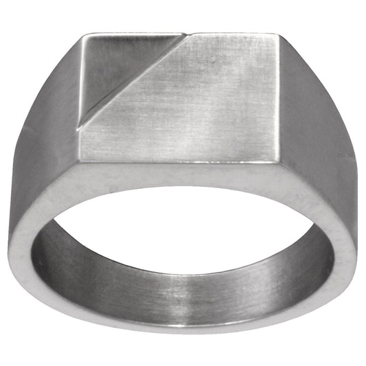 BAGUE ACIER CHEVALIERE MAT/BRILLANT - Bijouterie Cordier