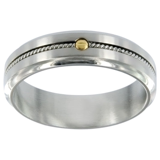 BAGUE ACIER FIL TOR750/000SADE/OR 1VIS0.02G - Bijouterie Cordier